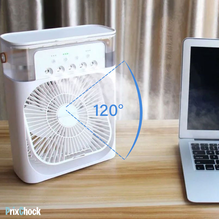 🔥DESTOCKAGE🔥 MINI CLIMATISEUR VENTILATEUR 5 EN 1 PORTABLE LED LUMINEUX