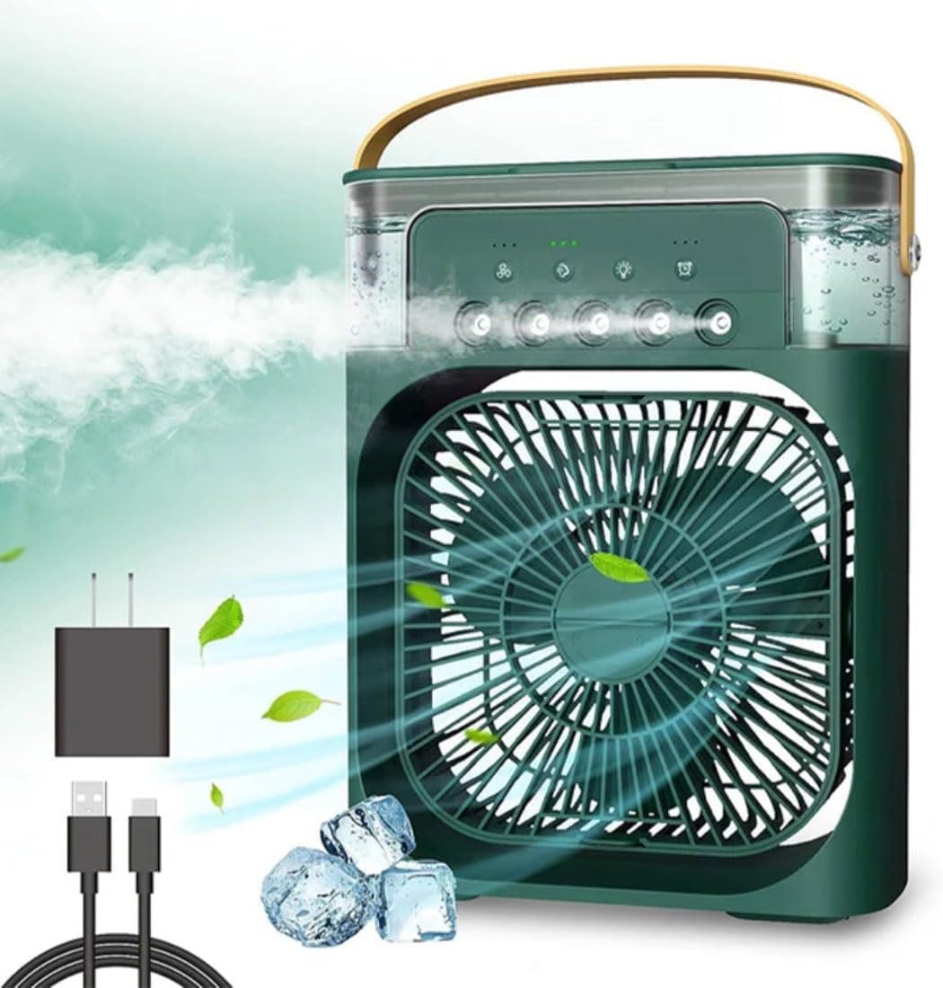 🔥DESTOCKAGE🔥 MINI CLIMATISEUR VENTILATEUR 5 EN 1 PORTABLE LED LUMINEUX