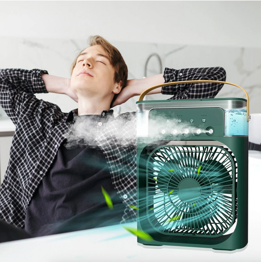 🔥DESTOCKAGE🔥 MINI CLIMATISEUR VENTILATEUR 5 EN 1 PORTABLE LED LUMINEUX