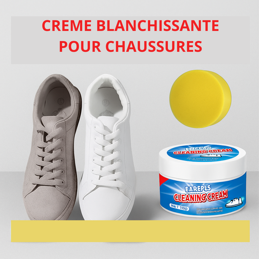 CREME BLANCHISSANTE POUR CHAUSSURE- ELIMINE LES TACHES TENACES FACILEMENT