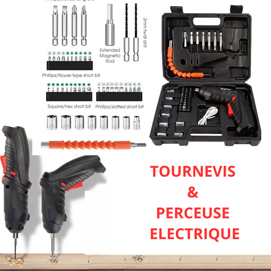 TOURNEVIS PERCEUSE ELECTRIQUE - 47 PIECES